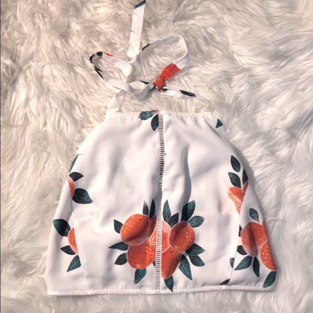 “Oranges” Crop Halter Top